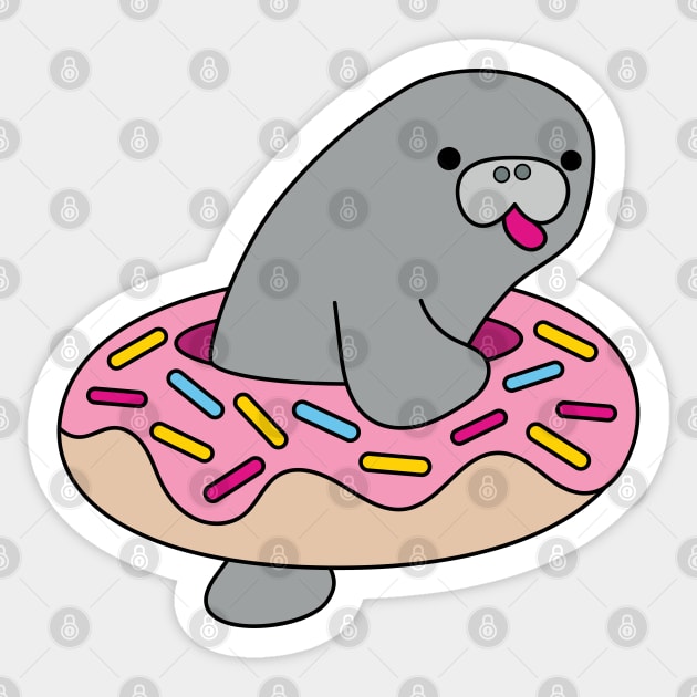 Manatee Donut Sticker by BoredInc